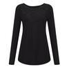 Fashion Women's  Long Sleeve Round Neck Lace Loose Soft Comfortable Elastic Tops