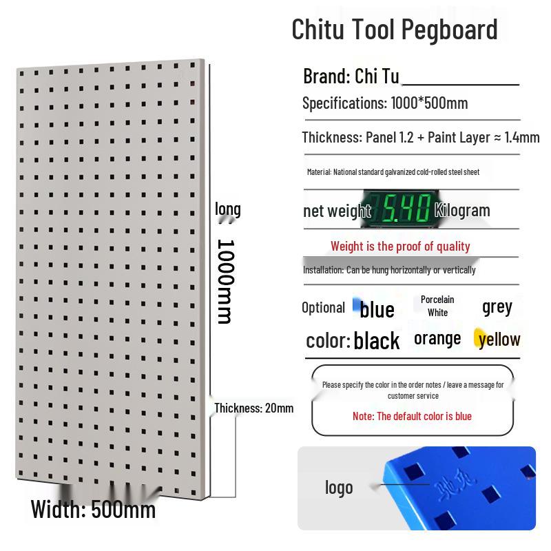 Chitu Perforated Pegboard Hardware Storage Rack with Hooks