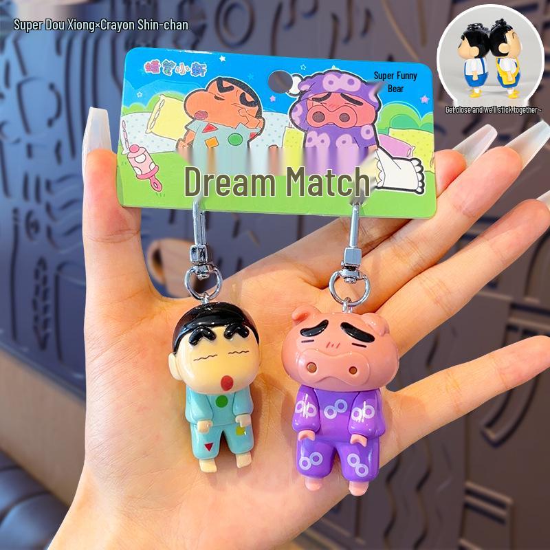 Genuine Crayon Shin-chan Kung Fu Keychain Backpack Pendant Anime Doll