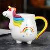 Keramiktasse mit 3D-Einhorn-Motiv, Regenbogenpferd, 400 ml, Cartoon-Kaffeetassen, kreative Frühstücks-Milchtassen, Kawaii-Tasse für Paare, Weihnachtsgeschenk