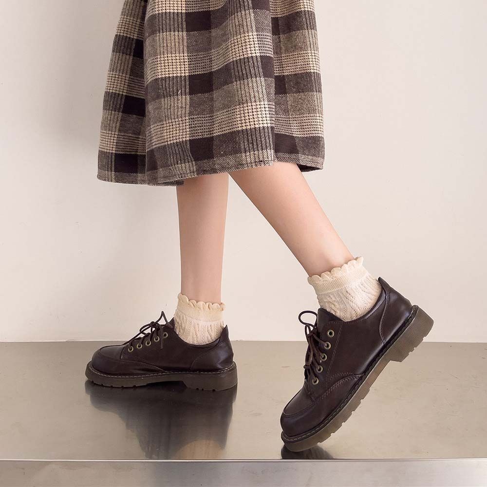 

6Pairs Shallow Mouth Ankle Socks Solid Color Tube Sock Women Kawaii Ruffled Edge Socks Streetwear 6 Pairs