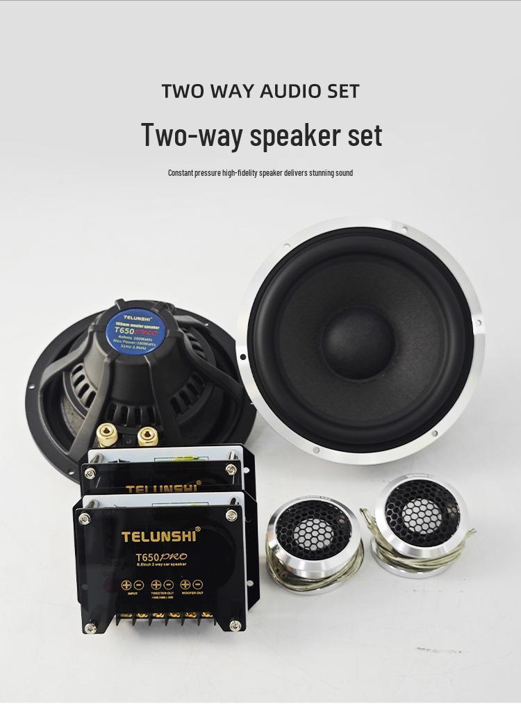 Aluminum Car Audio 6.5" Full-Range Two-Way Speaker System