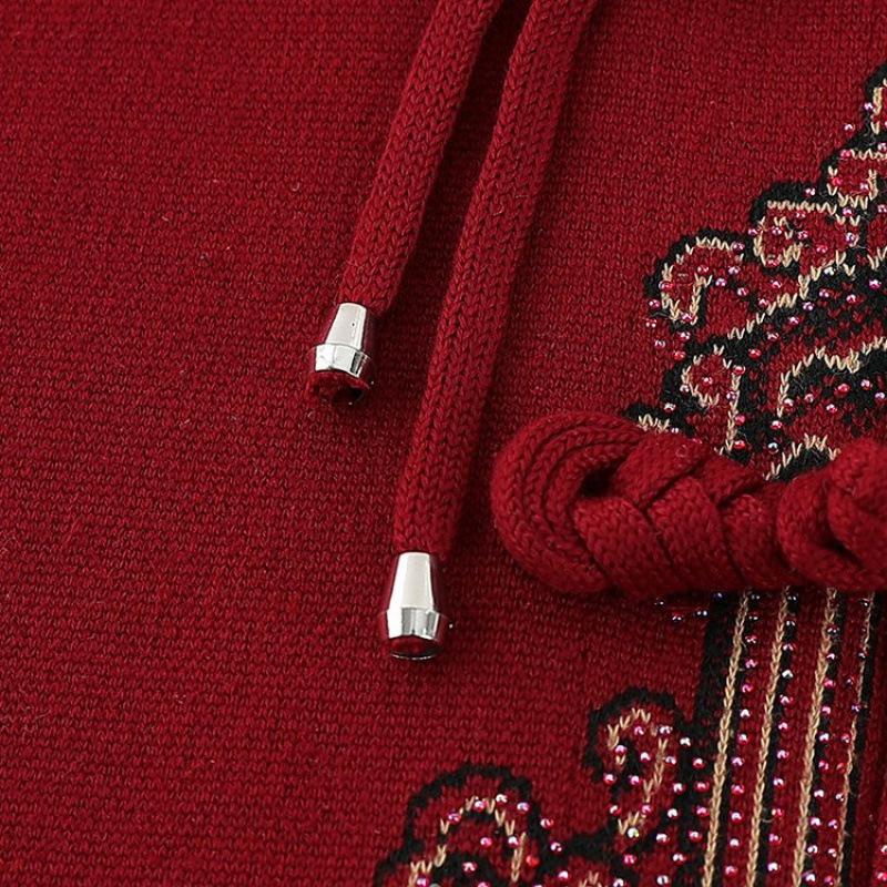 Autumn and Winter Sweater Casual Jacket Women's Cardigan Knitted Sweater Plush Thickened Wife Mother-in-law