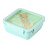 1pcs Rectangular Wheat Lunch Box Microwave Oven Dedicated for Office Workers Fruit Bento Box Simple Tableware Set Lunch