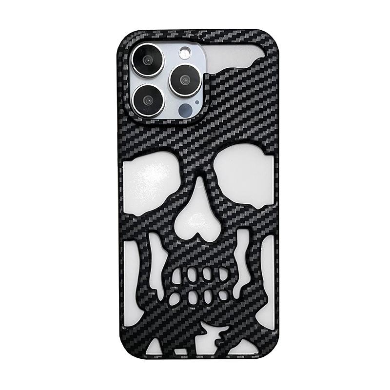 Cool Hollow Heat Dissipation Cool Skull Ghostfa Plating Phone Case For iPhone 17 16 Pro Max 15 14 Plus Air Fashion Slim Cover