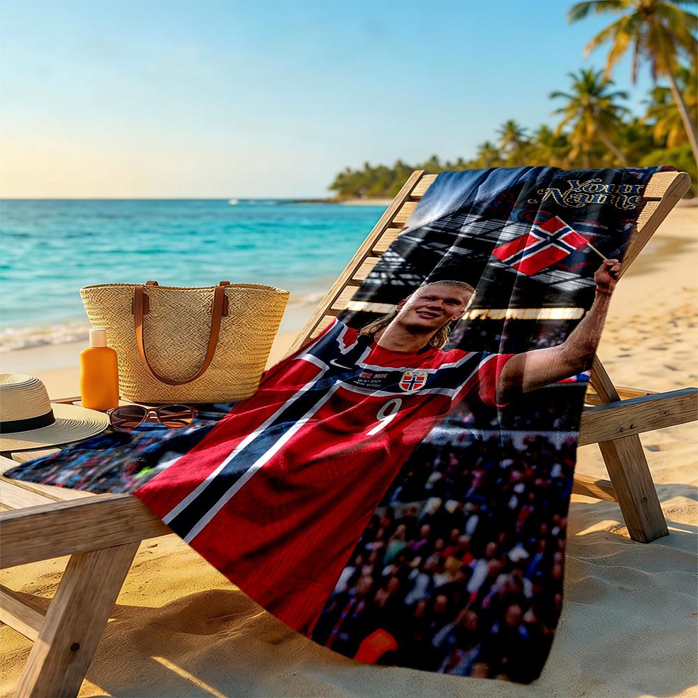 Haaland Personalized Name Beach Towel Quickdry Soft Microfiber