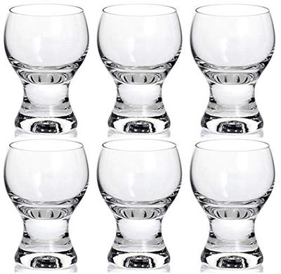 Bohemian Glass Gina Cold Sake Shot Glasses, Set of 6, Dishwasher Safe, Crystallex