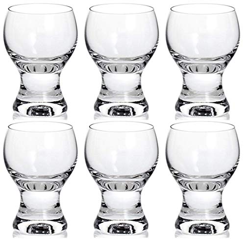 Bohemian Glass Gina Cold Sake Shot Glasses, Set of 6, Dishwasher Safe, Crystallex