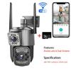 New 2K HD Waterproof EU IP Camera Wifi 4G Sim Card PTZ 4MP Dual Lens Outdoor AI Human Tracking Color Night Vision CCTV Security Camera