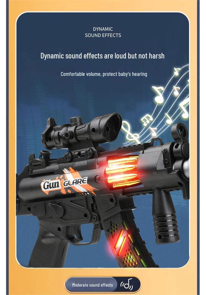 Black Tech Spray Vibration Toy Gun for Kids 8-12: Multitone Submachine Gun