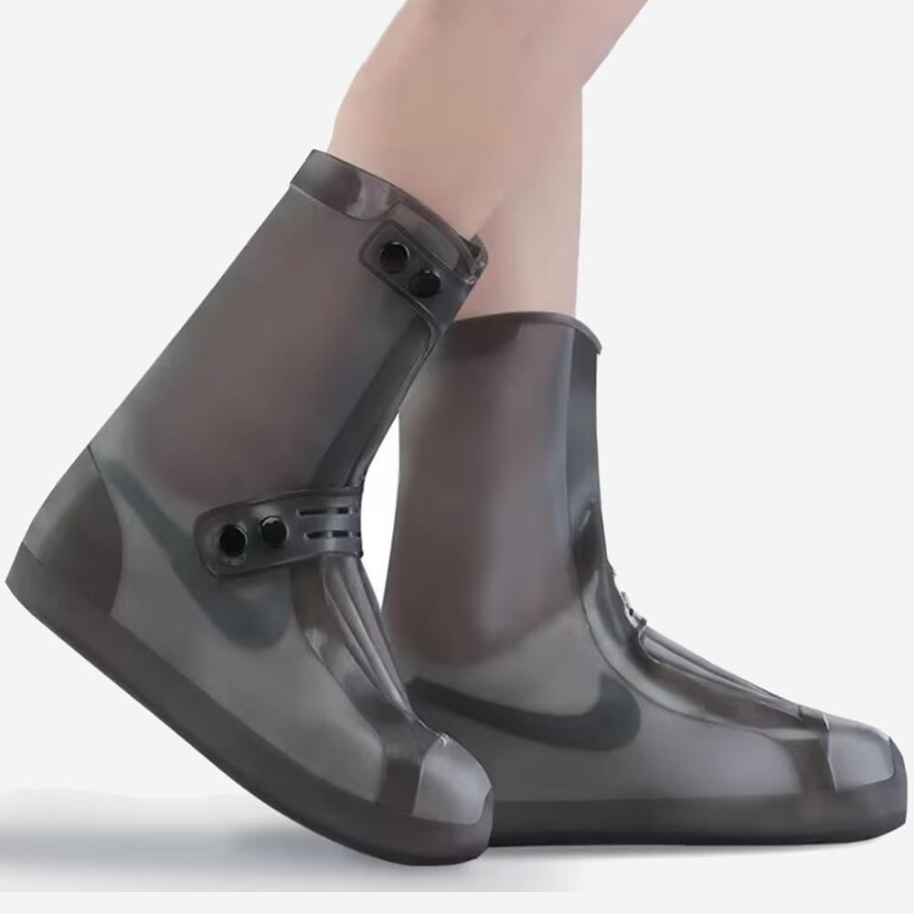 

Водонепроницаемые многоразовые складные нескользящие дождевые бахилы на молнии, защитные чехлы для обуви, галоши для детей M серый