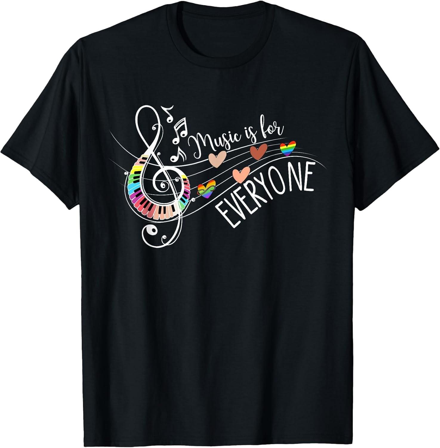 NEW LIMITED! Music is for Everyone Funny Music Teacher Tee - MADE IN USA L