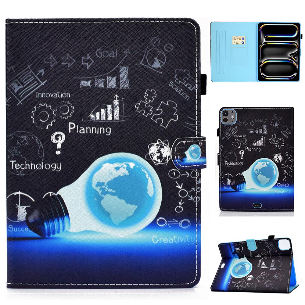 For iPad Pro 11 (2025)/11 (2024) Case PU Leather+TPU Tablet Protective Cover Pattern Printing Full Protection Shell