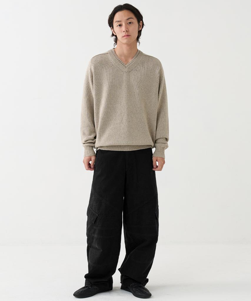 KNOUUN Washed Biker Cargo Pants (Black)