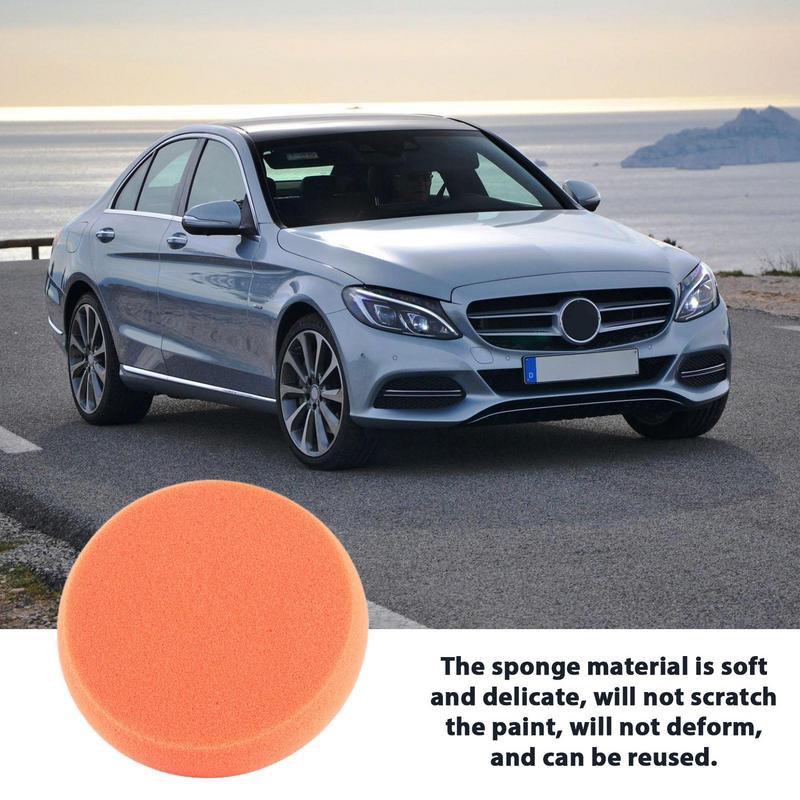 5pcs Set Car Wash Wax Polish Pad Auto Wax Applicator Pad With Handle Sponge Applicators Foam Wax Pad Car Detailing Supplies