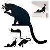 Einweihungsgeschenke für Katzenliebhaber Holzschwarzer Türaufleger Minimalistischer Silhouette-Rahmen Schild Dekorative Wohnaccessoires Eckdekoration für Wohnzimmer Schlafzimmer