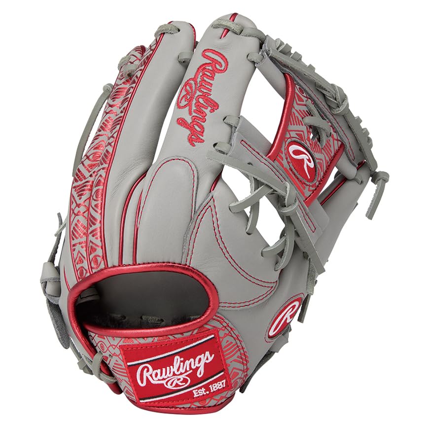 

Rawlings CLOUD METAL GR5FHCN62 Baseball Throw HOH® Glove, Soft, Infielder s, Gray/Scarlet, 11.25 inches, Right-Handed