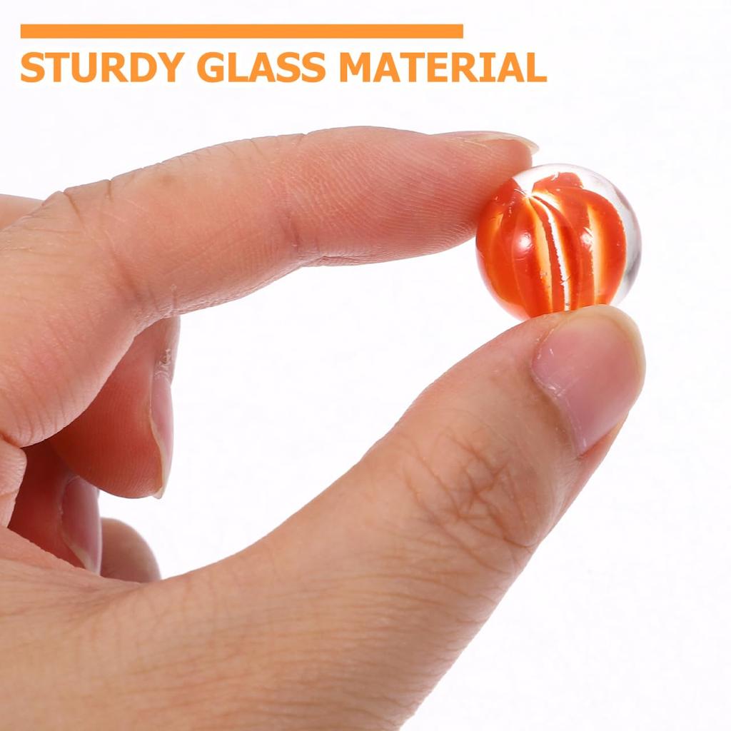 JOINPAYA Glasmurmeln, 16 mm, Set mit 100 Stück [Altes Spielzeug] Bunte Murmeln mit Ramune-Muster für Aquarien, Vasen und Dekorationen, Basteln und
