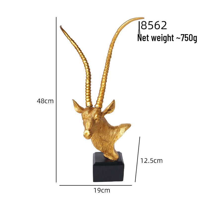 

Elegant Resin Antelope Head Ornament for Living Room or TV Cabinet Decor