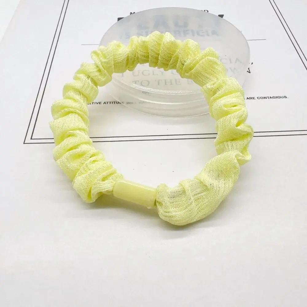 

Конфетный цвет Морщинистая повязка для волос Корейская высокоэластичная шелковая повязка на голову Хвост Маленькая кишка Петля Кремовая резинка