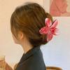 Haarklammer in Blumenform, transparent, Farbverlauf, Haarnadel, Kunststoff, Metall, Feder, Hinterkopf, Haarspange, Haar-Accessoire für tägliche Partys