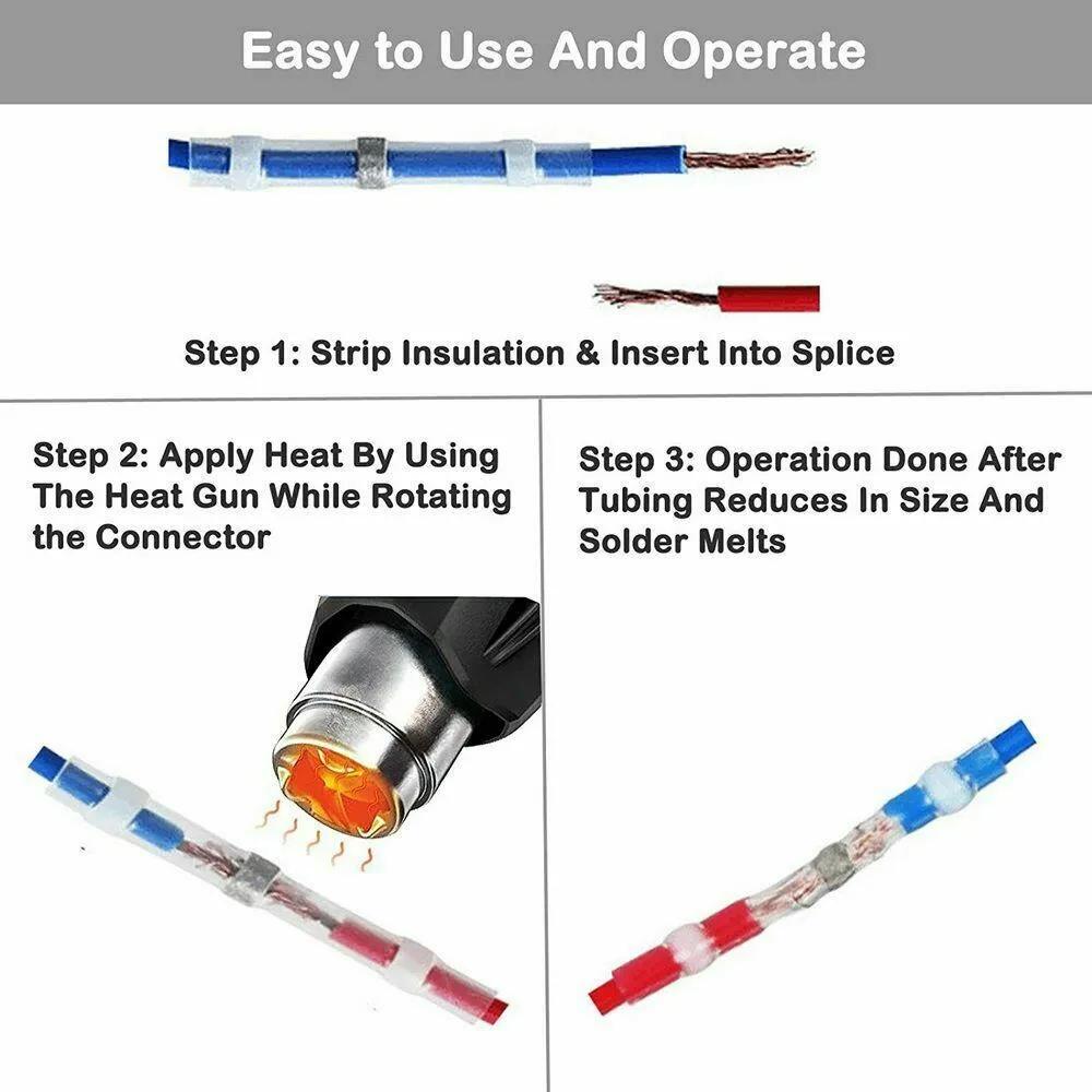 High Quality White Solder Seal Sleeve Heat Shrink Butt Connectors 100Pcs Waterproof and Versatile for Various Applications