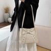 Trend largecapacity bow tote bag new fashion woven shoulder bag casual simple bag