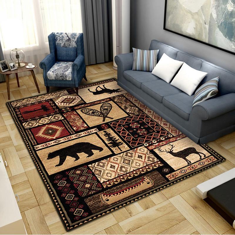 Cabin Bear Carpet Rug for Living Room Bedroom Home Sofa Decoration,Kids play Non-slip Floor Mat