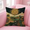 HOT Sun Print Funy Abstract Art Cushion Cover Linen Pillowcase Cover Soft Decor for Sofa Home Room