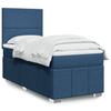 Box Spring Bed with Mattress Blue 90x200 cm Fabric