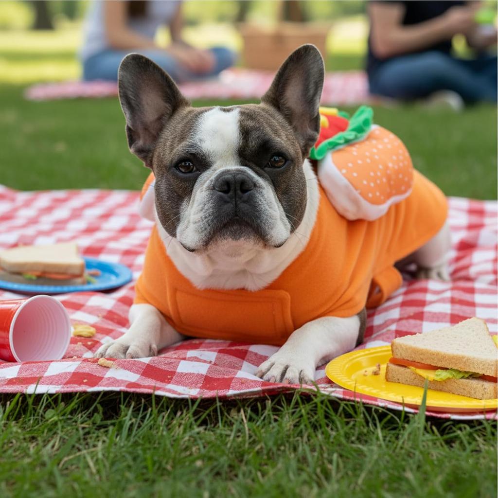 Dog Hot Dog Halloween Costume, Funny Pet Halloween Costumes for Dogs Cat of Small Medium Large Breed