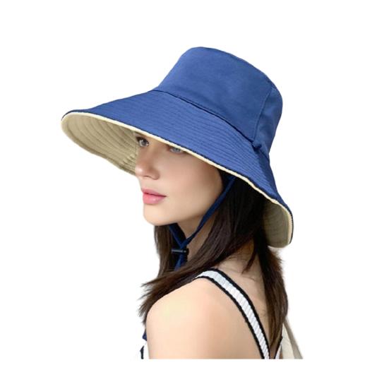 Bucket Hat 360 Degree UV Protection Adjustable Drawstring Fisherman Hat with Wide Brim Summer Travel Hat