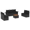 VidaXL Garden Lounge Set with Cushions 8 Pcs, Patio Sofas, Patio Furniture Set, Outdoor Furniture, Black 3224515