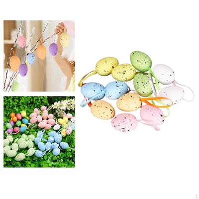 12 חתיכות קישוטי פסחא עץ קישוט סל צעצועי פסטל ביצים קישוט עבור