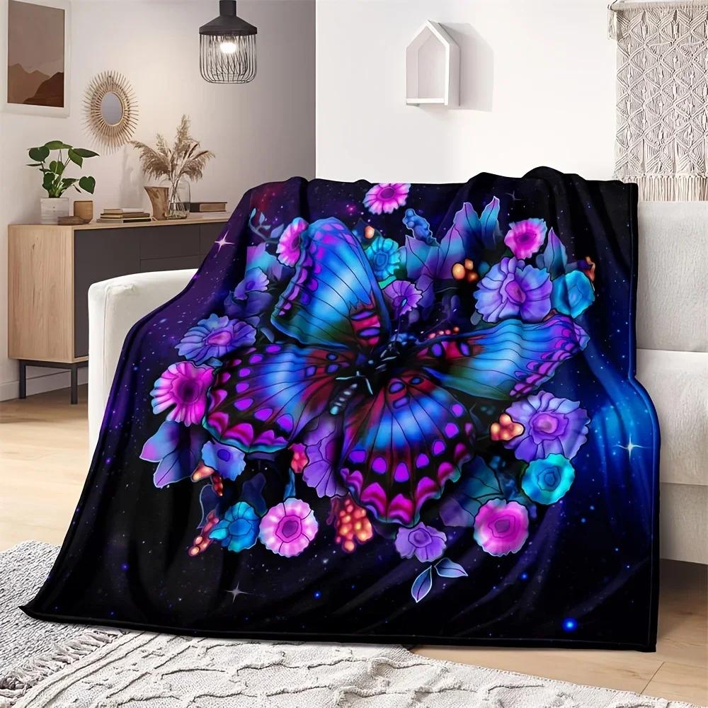 Coperta a Farfalla in Microfibra Coperta Super Morbida per Letto Copriletto Divano Decorativa Campeggio Picnic Invernale Coperta Calda
