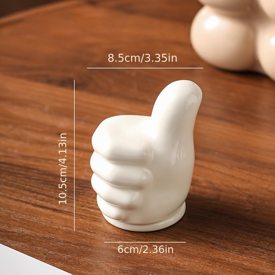 1pc Creative Thumb-Shaped Ceramic Toothpick Holder - Durable Ceramic Kitchen ,Dining Decor, Holds Toothpicks, Swabs , Floss, Red/Black/White,