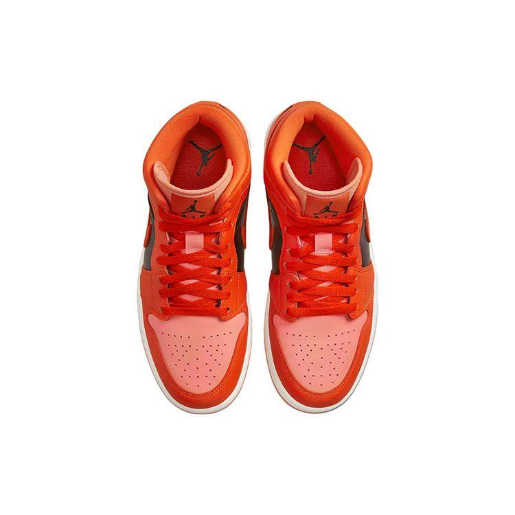 Air Jordan 1 Mid SE Rush Orange Women Sneakers Crimson-Bliss DM3381-600