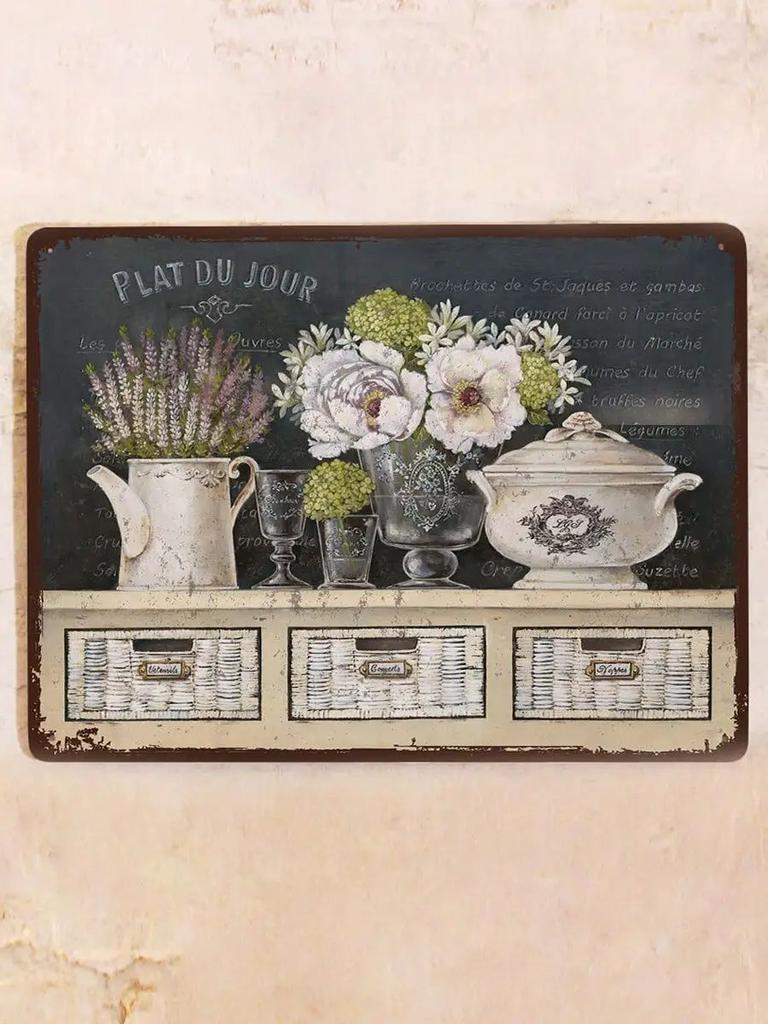 Provence Style Tin Sign 20x30cm, Vintage French Country Wall Decor