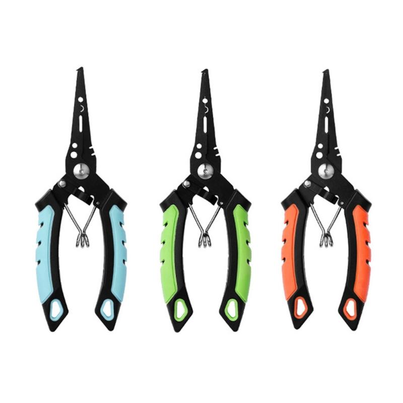 Plier Fishing Plier Fishing Tackle with Sheath and Coiled Lanyard Fishing Multitool Hook Remover Braided Line Cutter