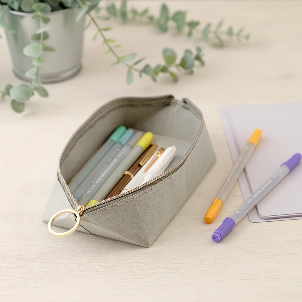 Midori Gray Pen Tray Pouch Case All 3 Colors | Stylish Stationery Organizer