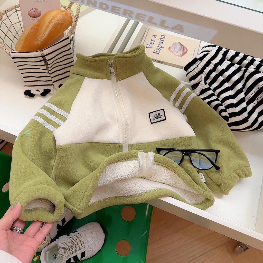 Kids' Fleece-Lined Outerwear Jacket: New Style Orly for Boys, Warm Girls' Jacket, Baby Thickened Autumn/Winter Cotton Wear.
