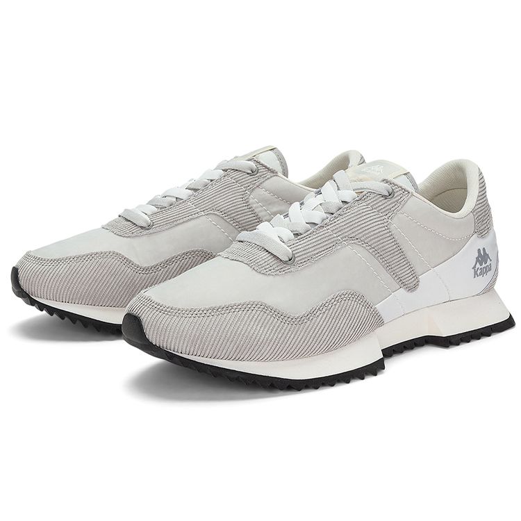 Kappa Spliced Casual Retro Fabric Leather Non-Slip Wear-Resistant Lightweight Low-Top Running Shoes Unisex sneaker Gray K0DW5MM01D-1118