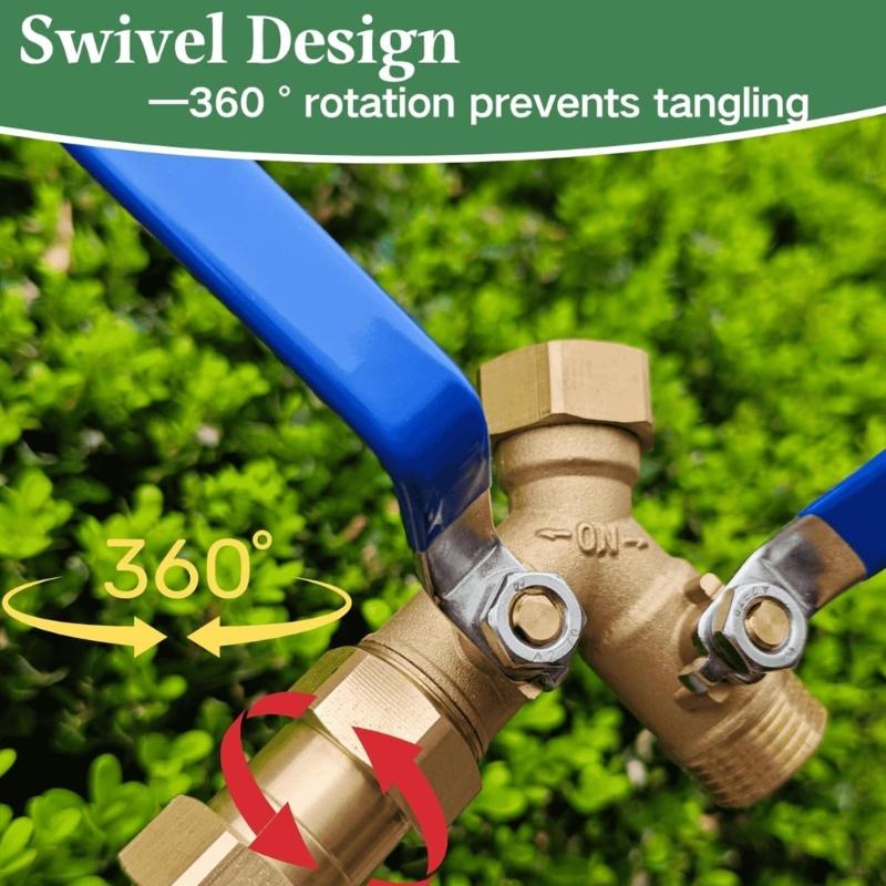 3/4 Inch Garden Hose Swivel Connectors Brass Anti Kink Fitting For Outdoor Watering