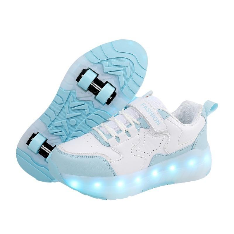 

New Runaway Shoes Four-wheel Pulley Shoes Boys Children Shoes with Wheels Girls Skates 38