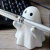 Cute Ghost Pen Holder Spooky Halloween Gift Resin Office Desk Decor Creative Home Decoration Festive Party Supply Gift Idea
