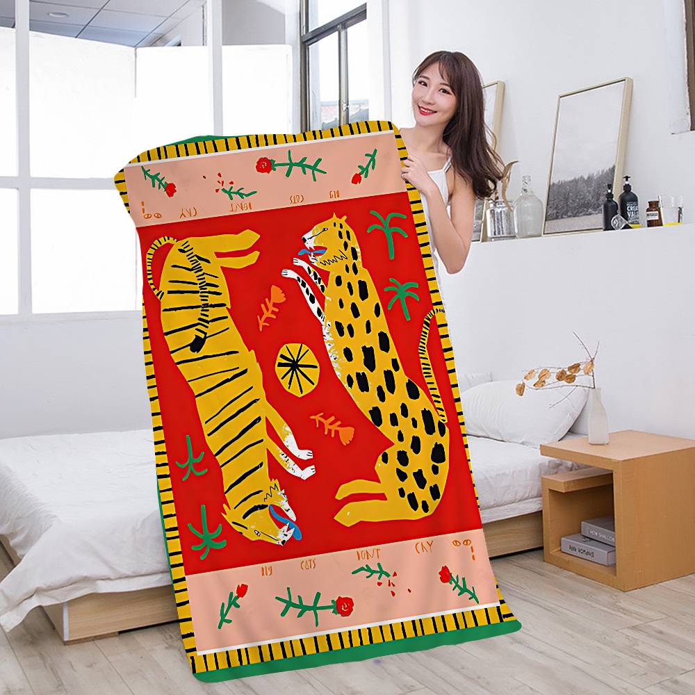 Ancient Egypt Tiger Leopard Beach Towel Colorful Bath Towels for Girl Microfiber Quick Dry Sand Free Beach Yoga Spa