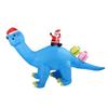 Inflatable Blue Dinosaur Xmas Decor 5.9ft High 10.2ft Long LED Blow Up Dinosaur Father Xmas Decoration for Outdoor Yard
