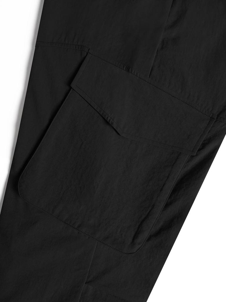 European & American Women's Elegant Solid Color Mid-Rise Cargo Pants - Loose Fit, All-Season Comfort, Straight Leg (Style 8135)