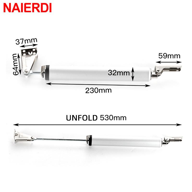 NAIERDI Automatic Door Closer 35kg Aluminum Alloy Soft Closing Adjustable Gas Spring 100 Degree Positioning Stop Door Hardware