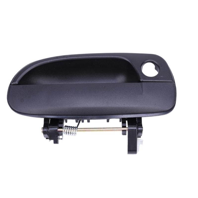 82660-25000 Exterior Door Handle for 1999-2006 Accent, Black Textured ABS Assembly with Metal Linkage, Return Spring, and Round Key Opening